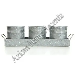 Sleek Metal surface Modern <b>Plant</b> <b>Pot</b> for <b>Small</b> <b>Indoor</b> <b>Plants</b> and Home Decor with Garden Application Axiom Accents - Product Image 3