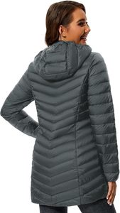 Women's Lightweight <b>Packable</b> Hooded Winter Quilted Puffer <b>Jacket</b> Detachable Sleeves Hat Water Resistant Fur Lining - Product Image 3