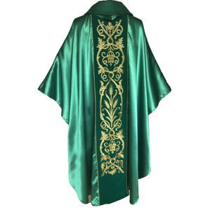 Casulla Dorada para Sacerdote Católico con Estola, Hecha a Medida, de Alta Calidad, Nuevo Diseño, Túnica Bordada - Product Image 2