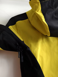 <b>Men</b>’s Yellow Black Hooded Windbreaker <b>Jacket</b> Lightweight Waterproof Training Coat Outdoor Running Sportswear Shell - Product Image 3