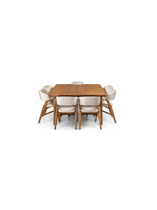 Modern Wood <b>Dining</b> Table Square <b>6</b> Seater Minimalist Design Stable and Durable for Restaurant or Home Furniture - Product Image 4