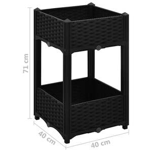 Jardinières et pots surélevés durables en polypropylène noir, 15,7 x 15,7 x 28,0 pouces - Product Image 5