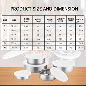 Stainless Steel Food Storage Containers Round Stackable with Plastic Lids for Fridge Meal Prep Freshness Preservation - Product Image 3