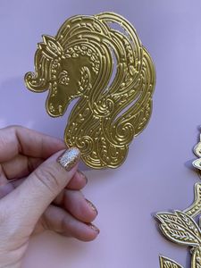 Gold Plated Christmas <b>Car</b> Hanging <b>Ornament</b> Metal Cast Die Cut Tree Decor Party Favor Souvenir - Product Image 2