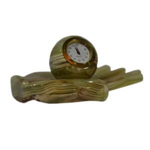 Classic Stone Onyx Marble <b>Clock</b> In Bulk Quantity Elegant Decorative Onyx Marble <b>Clock</b> For Living Room Decoration - Product Image 1