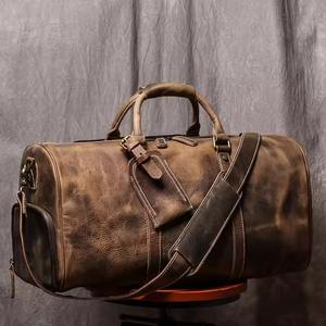 Sacs de voyage en cuir véritable pour hommes, style sport, confortables, 50-70L, sac de week-end, sac de sport, bagages de haute qualité, sac de voyage en cuir - Product Image 5