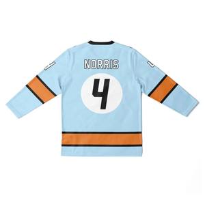 เสื้อฮอกกี้น้ำแข็งแบบซับลิเมชั่นสั่งทำขายส่ง ปักลาย น้ำหนัก 220 กรัม ผ้าโพลีเอสเตอร์ตาข่าย แขนยาว สำหรับทีมและสโมสร - Product Image 3