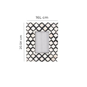 Luxury <b>Black</b> White Bone Inlay <b>Photo</b> <b>Frame</b> Handmade Moroccan Pattern Bone Mosaic Decorative Tabletop Display Fashion Craft India - Product Image 5