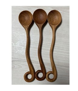 Juego de utensilios de cocina personalizados-espátula de madera Spurtle, cuchara y tenedor, madera de acacia para comedor en casa y regreso a la escuela - Product Image 5