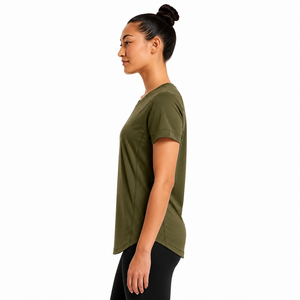 Camiseta de Manga Corta para Hombre, Color Verde Oliva, Cuello Redondo, Corte Regular, Secado Rápido, Tejido de Punto, Estilo Casual - Product Image 2