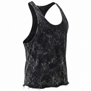 OEM Custom Men's <b>Y2K</b> Stringer Tank <b>Top</b> Raw Hem Bodybuilding Gym Muscle Sleeveless 100% Cotton Quick Dry Eco-Friendly Breathable - Product Image 4