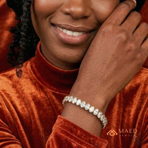 Brilliant Cut Moissanite Tennis Bracelet Unisex 925 Silver Gold Plated Hiphop Engagement Party Luxury Fashion Jewelry Gift <b>Set</b> - Product Image 5