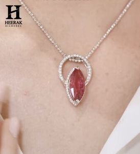 Custom Marquise Cut Ruby Tourmaline <b>Ring</b> Pendant Dual Use Jewellery Gold Lab Grown <b>Diamond</b> Convertible <b>Ring</b> - Product Image 5