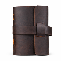 Carnets et journaux en cuir véritable faits à la main NEW ERA, couverture rigide, style vintage, impression de logo personnalisée, écologiques