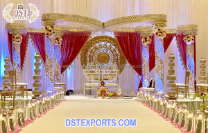 Mandap de mariage élégant en cristal, décoration florale, mandap de mariage extérieur en cristal blanc, magnifique mandap de mariage en cristal blanc USA - Product Image 3