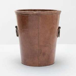 Poubelle portable en cuir marron pour bureau, salon, chambre, bac à déchets décoratif, prix usine - Product Image 5