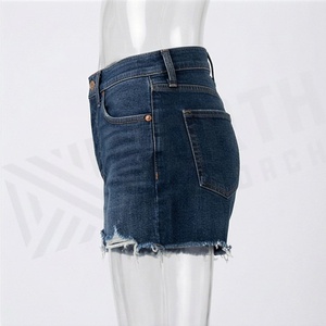 Shorts de Mezclilla de Alta Calidad para Mujer, Cintura Alta, Algodón, Casuales, Moda de Verano, Color Personalizado, Prenda Elegante - Product Image 3