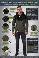 Sweat-shirt à capuche zippé personnalisé de qualité supérieure pour homme, 100% coton molletonné, veste d'hiver, impression numérique OEM ODM