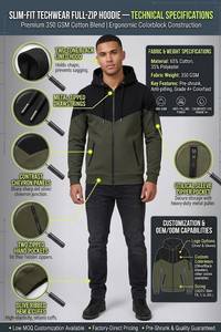 Sweat-shirt à capuche zippé personnalisé de qualité supérieure pour homme, 100% coton molletonné, veste d'hiver, impression numérique OEM ODM - Product Image 4