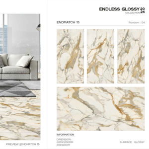 Azulejo de Porcelana Moderno de Gran Formato, Brillante, 600x1200, Superficie Pulida Premium, para Paredes y Pisos, Uso en Interiores y Exteriores - Product Image 1