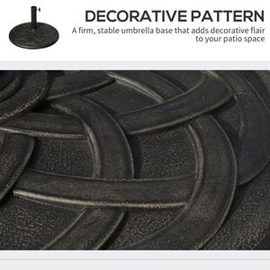 Base per Ombrellone Rotonda in Resina Bronzata da 22 Pollici, 42 Libbre, con Motivo Decorativo, Supporto Robusto per Pali da 1.5 e 1.89 Pollici, per Ombrelloni da Giardino e Cortile - Product Image 4