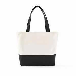 Sac fourre-tout en toile de coton imprimé girafe color block, style mode premium, réutilisable, à porter à l'épaule, personnalisation de marque, vente en gros - Product Image 1