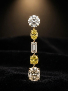 AMBER JEWELS Pendientes Unisex de Oro Sólido de 14K Chapado en Oro Vintage para Compromiso, Boda o Fiesta, con Diamante Cultivado en Laboratorio de Corte Brillante IGI - Product Image 2