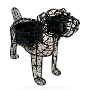 Maceta Rústica de Alambre de Hierro Galvanizado con Recubrimiento de Polvo Negro, Tejida a Mano, con Maceta Interior Extraíble para Jardín, para Perros, Cachorros y Animales - Product Image 2