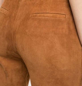 Pantalon en daim pour femme, cuir de luxe, coupe décontractée, taille haute, style streetwear, fournisseur en gros, usine, personnalisation OEM - Product Image 6