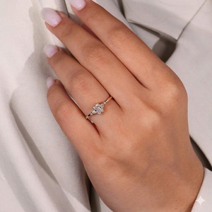 แหวนเพชรทรงเรเดียนท์คัทแบบโซลิแทร์ แหวนทองคำแท้ 10K 14K 18K แหวน 5 เม็ด แหวนเพชรแท้สร้างในห้องปฏิบัติการ ของขวัญวันครบรอบ - Product Image 2