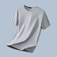 T-shirt unisexe en coton modal et soie glacée, manches courtes, couleur unie, été, 160 g/m², design de logo personnalisé OEM.