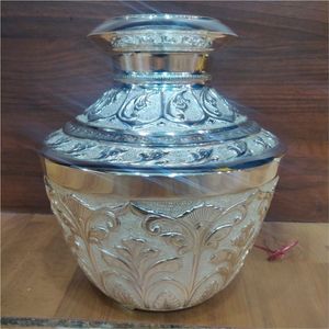 Pot à eau bénite en argent allemand, fait main, pour Puja, cadeau de mariage indien, Kalash Lota, vente en gros, article spirituel hindou pour Pooja - Product Image 1