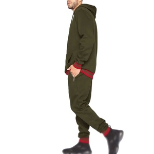 Ensemble de survêtement décontracté d'hiver pour homme : veste à capuche et pantalon de jogging à taille élastique, coupe régulière, écologique, respirant, couleur unie - Product Image 2