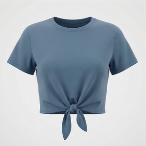 เสื้อครอปท็อปผู้หญิงผ้าฝ้ายสีสันตามสั่งสำหรับฤดูร้อน สไตล์ไม่ซ้ำใคร ลำลอง แขนสั้น เสื้อผ้าแฟชั่นพื้นฐาน - Product Image 1