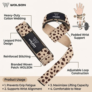 Wolson Industry Durable Heavy Duty Neoprene <b>Gym</b> Lifting <b>Straps</b> for Strength Training Adjustable Breathable Eco-Friendly - Product Image 3