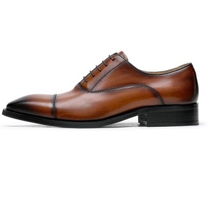 Formal High Quality Genuine Leather <b>Brown</b> Dark Color Lightweight Breathable Durable <b>Lace</b>-up Spring Shoes <b>Boots</b> Leather Made - Product Image 4