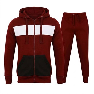 Custom Manufacturer Men Color Block Hooded Tracksuit <b>Zip</b> <b>Sweatshirt</b> Jogger Pants Casual Activewear Set Full Sleeve Streetwear <b>2</b> - Product Image 4