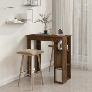 Petite table de bar en bois d'ingénierie en chêne fumé, meuble élégant et durable - Product Image 6