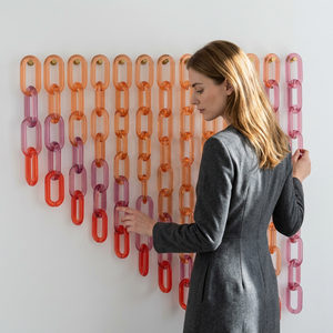 Escultura de Pared Artística Impermeable de Resina Moldeada a Mano con Forma de Cadena, Multicolor, de Forma Irregular, Decoración para el Hogar - Product Image 1