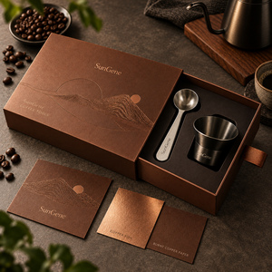SunGene Copper Brew Sliding <b>Drawer</b> Box Custom Printed Coffee Tools Packaging - Product Image 6
