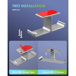 Support de casque en aluminium, conception brevetée, avec vis adhésives puissantes, fixation sur bureau et sur pieds - Catégorie de produit - Product Image 2