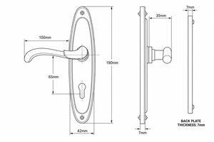 Polished Brass Finish Lever Door <b>Handle</b> Lockset for Wood Glass Aluminum Steel Doors wholesale - Product Image 5