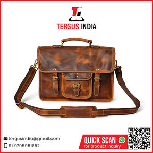 Sac à ordinateur portable classique en cuir véritable avec plusieurs compartiments pour un usage quotidien - Product Image 2