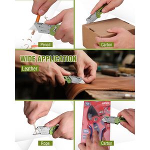 Navaja de Bolsillo Plegable de Cambio Rápido con Clip para Cinturón y Bloqueo de Eje, Cuchillo Utilitario con 10 Cuchillas Adicionales, Cuchilla para Abrir Cajas, Cuchilla de Afeitar - Product Image 3