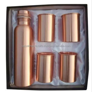 ขวดน้ำทองแดงบริสุทธิ์พร้อมขวดน้ำดื่มสไตล์โมเดิร์นผิวด้านโดยหัตถกรรม tayyab - Product Image 6