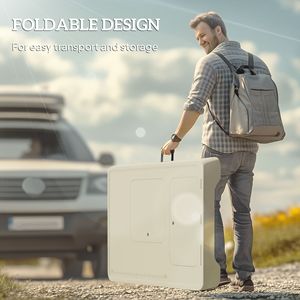 Tavolo Pieghevole Portatile per Pulizia Pesci con Lavelli, Tubo di Scarico, Spruzzatore, Ripiano e Cassetto Portaoggetti - Arredo da Campeggio - Product Image 6