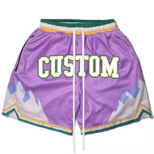 Shorts en maille pour homme personnalisés, taille élastique, impression par sublimation, bande latérale, respirants, style sport décontracté - Product Image 1