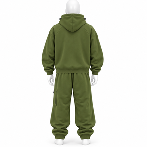 Ensemble de survêtement streetwear unisexe d'été, personnalisable avec broderie de logo, style vintage, couleur unie, effet empilé, grammage lourd, délavé à l'acide, en vente - Product Image 4