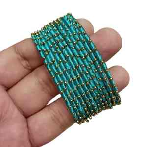 Ensemble de bracelets de mariage islamiques traditionnels tendance pour femmes, plaqués or, finition hautement polie, bijoux Kundan de haute qualité - Product Image 4