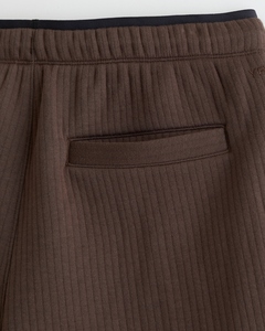 Men Ribbed Cotton Shorts Built In Compression Liner Zipper Pocket Elastic Waist Drawstring Casual Fitness Shorts OEM ODM - Product Image 6